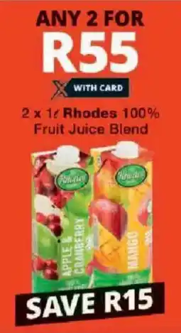 Checkers Rhodes 100% Fruit Juice Blend offer