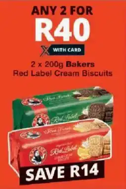 Checkers Bakers Red Label Cream Biscuits offer