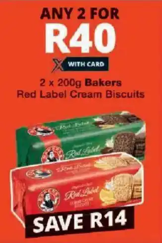 Checkers Bakers Red Label Cream Biscuits offer