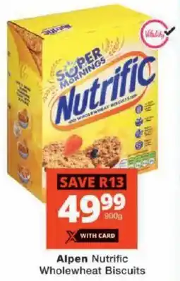 Checkers Alpen Nutrific Wholewheat Biscuits offer