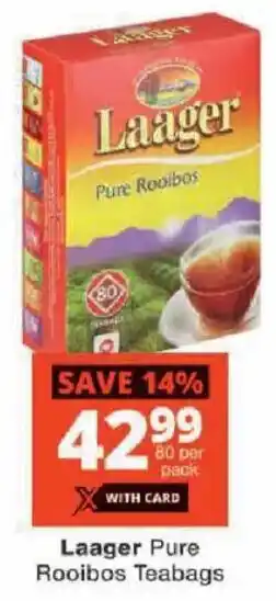 Checkers Laager Pure Rooibos Teabags offer
