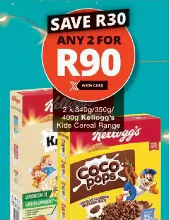Checkers Kellogg's Kids Cereal Range offer