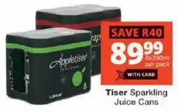 Checkers Tiser Sparkling Juice Cans offer