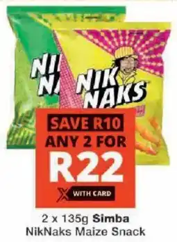 Checkers Simba NikNaks Maize Snack offer