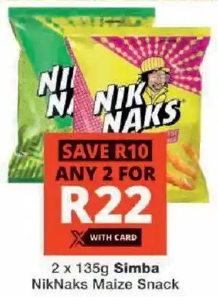 Checkers Simba NikNaks Maize Snack offer