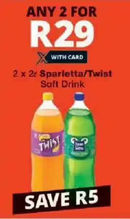 Checkers Sparletta/ Twist Soft Drink offer