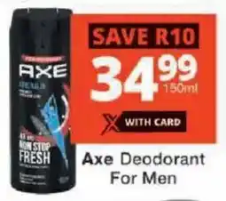 Checkers Axe Deodorant For Men offer