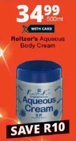 Checkers Reitzer's Aqueous Body Cream offer