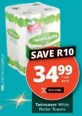 Checkers Twinsaver White Roller Towels offer