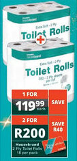 Checkers Housebrand 2 Ply Toilet Rolls offer