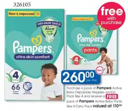 Clicks Pampers Active Baby Disposable Nappies Jumbo Pack offer