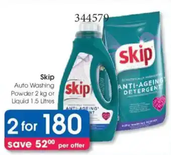 Clicks Skip Auto Washing Powder or Liquid offer