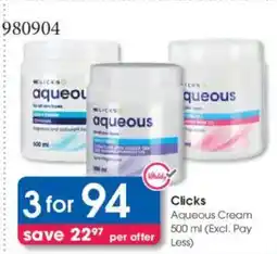 Clicks Clicks Aqueous Cream offer