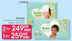 Clicks Pampers Premium Care Disposable Nappies Value Pack offer