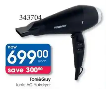 Clicks Toni&Guy Ionic AC Hairdryer offer