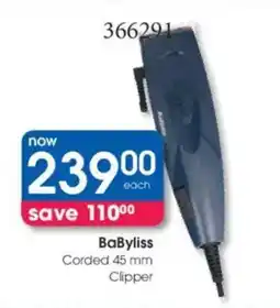Clicks BaByliss Corded Clipper offer