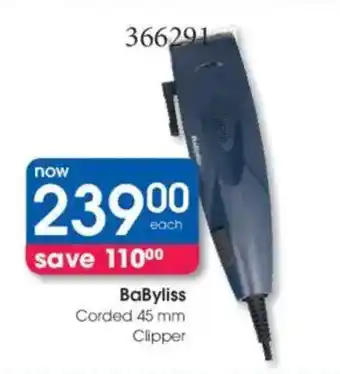 Clicks BaByliss Corded Clipper offer