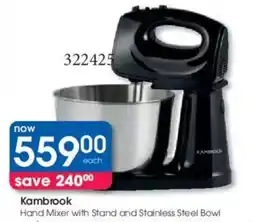 Clicks Kambrook Hand Mixer with Stand and Stainless Steel Bowl offer