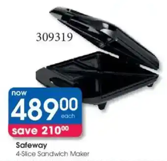 Clicks Safeway 4-Slice Sandwich Maker offer