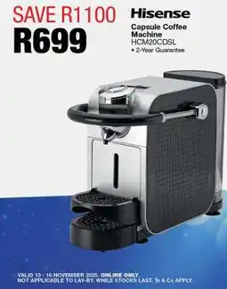 OK Furniture Hisense Capsule Coffee Machine HCM20CDSL offer