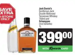 Spar Tops Jack Daniel's Gentleman Jack & Schweppes offer