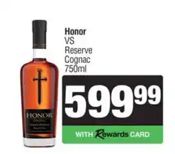 Spar Tops Honor VS Reserve Cognac 750ml offer