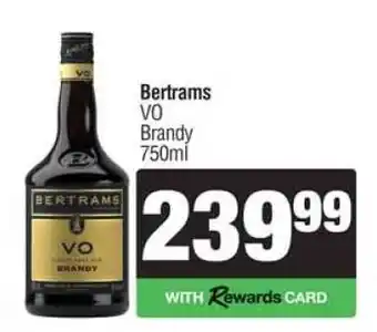 Spar Tops Bertrams VO Brandy 750ml offer