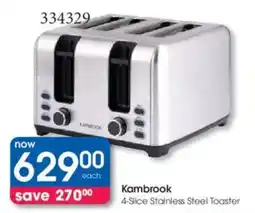 Clicks Kambrook 4-Slice Stainless Steel Toaster offer
