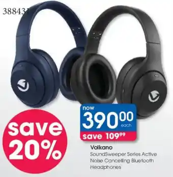 Clicks Volkano SoundSweeper Series Active Noise Cancelling Bluetooth Headphones offer