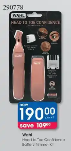 Clicks Wahl Head to Toe Confidence Battery Trimmer Kit offer