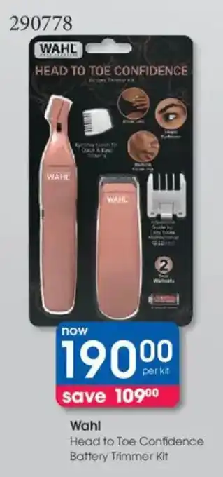 Clicks Wahl Head to Toe Confidence Battery Trimmer Kit offer
