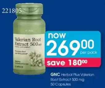 Clicks GNC Herbal Plus Valerian Root Extract 500 mg offer