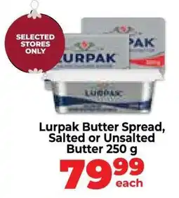 Food Lover's Market Lurpak Butter Spread, Salted or Unsalted Butter 250 g offer