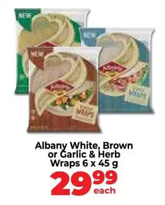 Food Lover's Market Albany White, Brown or Garlic & Herb Wraps offer