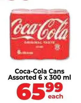 Food Lover's Market Coca-Cola Cans Assorted 6 x 300 ml offer