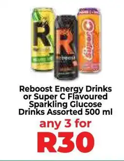 Food Lover's Market Reboost Energy Drinks or Super C Flavoured Sparkling Glucose Drinks offer
