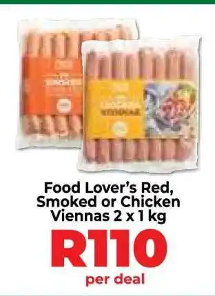 Food Lover's Market Food Lover’s Red, Smoked or Chicken Viennas 2 x 1 kg offer