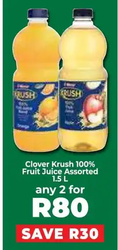 Food Lover's Market Clover Krush 100% Fruit Juice Assorted 1.5 L offer