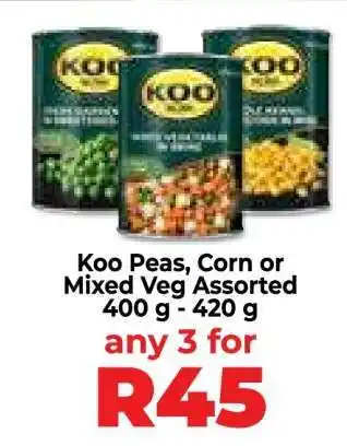 Food Lover's Market Koo Peas, Corn or Mixed Veg Assorted offer