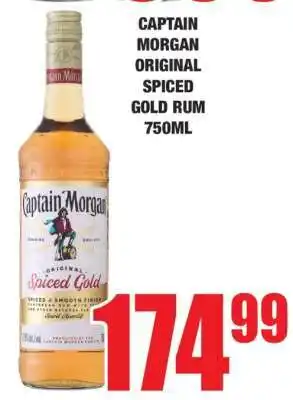 Boxer CAPTAIN MORGAN ORIGINAL SPICED GOLD RUM 750ml offer