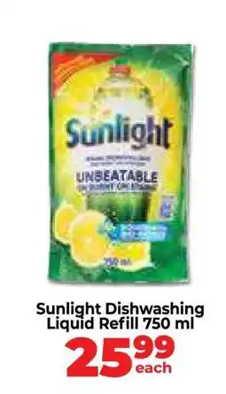 Food Lover's Market Sunlight Dishwashing Liquid Refill 750 ml offer