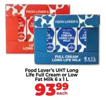 Food Lover's Market Food Lover's UHT Long Life Full Cream or Low Fat Milk 6 x 1 L offer