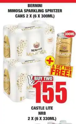 Boxer BERNINI MIMOSA SPARKLING SPRITZER CANS 2 X (6 X 300ML) offer