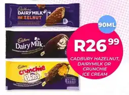 Take 'n Pay Cadbury hazelnut, dairymilk or crunchie ice cream offer