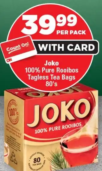 OK Foods Joko 100% Pure Rooibos Tagless Tea Bags offer