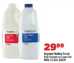 OK Foods Crystal Valley Fresh Full Cream or Low Fat Milk offer
