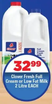 OK Foods Clover Fresh Full Cream or Low Fat Milk offer