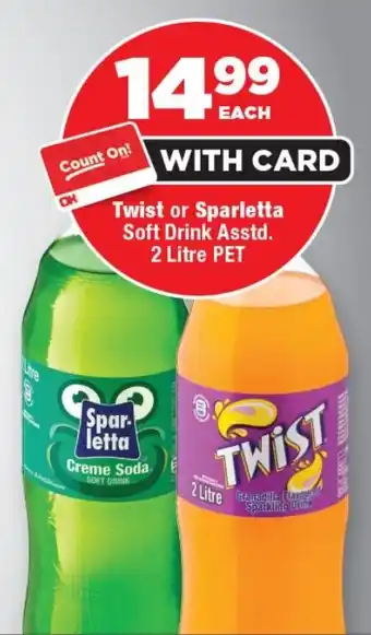 OK Foods Twist or Sparletta Soft Drink Asstd. offer