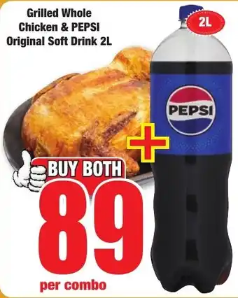 Boxer Superstores Grilled Whole Chicken & PEPSI Original Soft Drink offer
