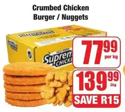 Boxer Superstores Crumbed Chicken Burger/ Nuggets offer